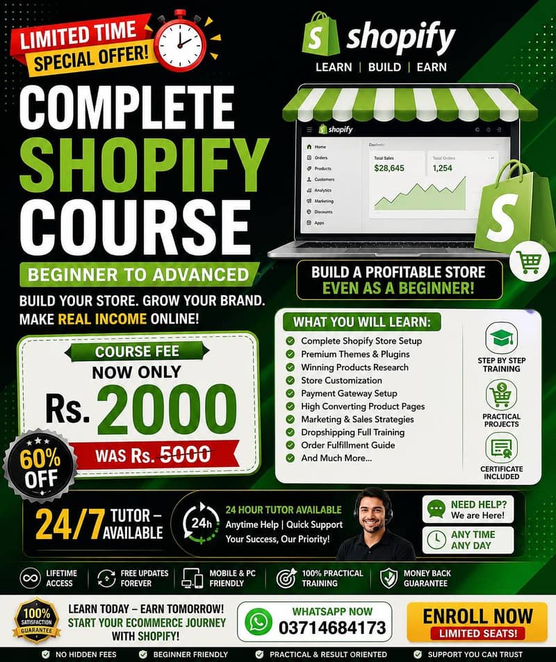 Complete Shopify Course Available 0