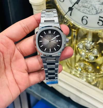 Luxury Silver Chain Watch (Patek Philippe Design) - High Quality