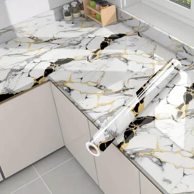 Self Adhesive Marble Sheet Waterproof Kitchen Wall & Counter Sticker