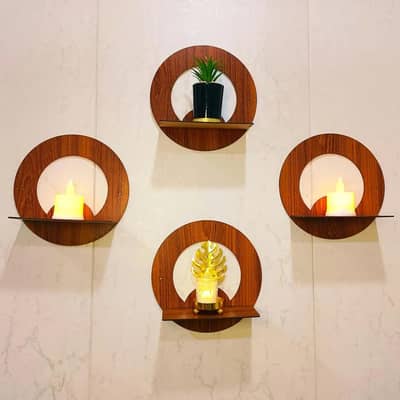 Modern Wooden Wall Shelves Set Of 4