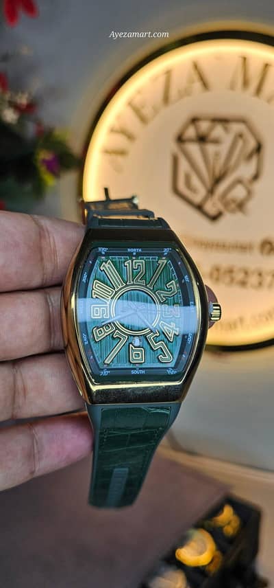 Aura Look Watch in Green Metal Dial Luxury watch