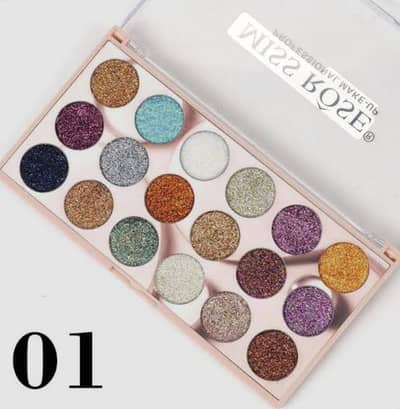 Miss rose 18 colour glitter eyeshadow palette