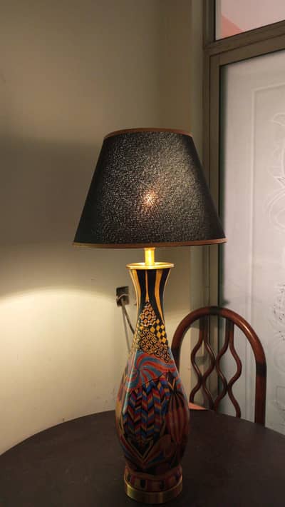 Handpainted terracotta Lamp