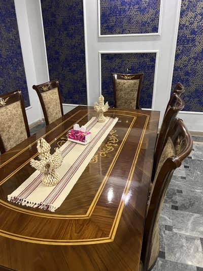 8 Seater Solid shisham Wood Dining Table Set – Excellent Condition