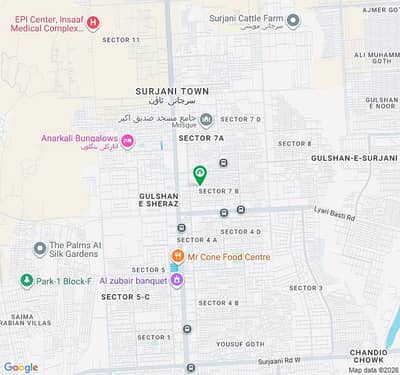 400 Yards Lease Plot, 300 Feet Road Facing, Sector 7-B, Surjani Town, Karachi