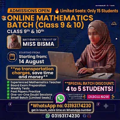 online math for class 9 & 10th