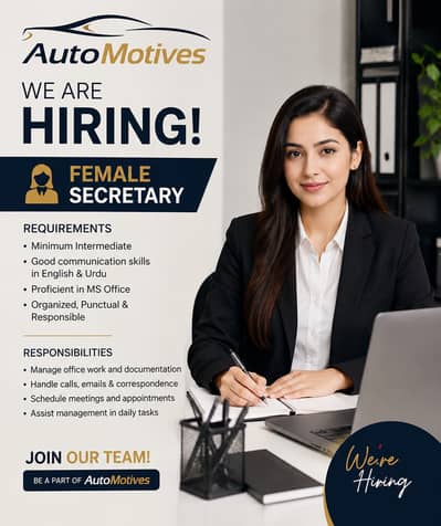 Female Secretary Required Urgently