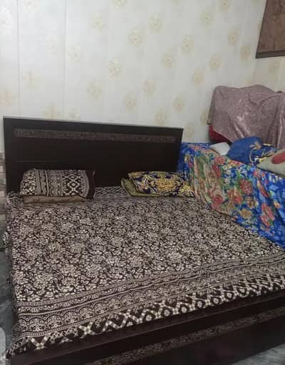 Solid Wooden Bed Without Mattress - Good Condition