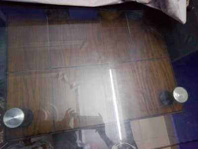 6Seater Wooden Double mirror table for Sale