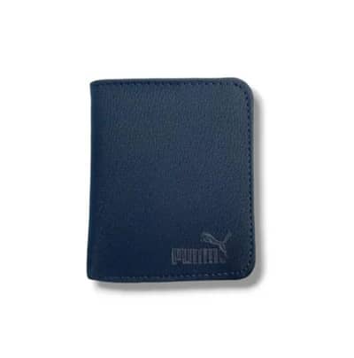 Blue leather wallet for men with 3 card slots