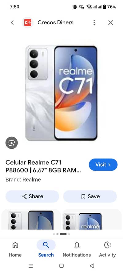 Realme C71 8gb+16gb  128gb + daba charger