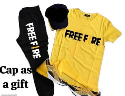 Men Track suit Yellow Black Free fire Cap