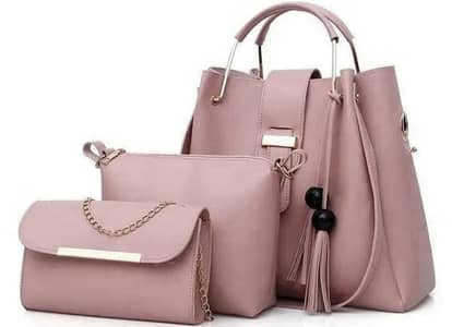 Rexine Handbag Set for Girls (3 Pcs)