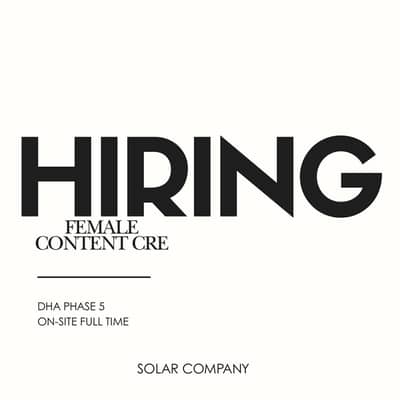 Hiring FEMALE CONTENT CREATOR
