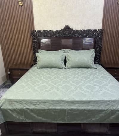 Beautiful bed for sale with two side table