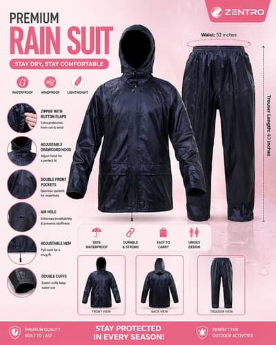 premium waterproof rain sout  for men and women