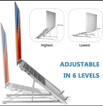 Portable Foldable Aluminum Laptop Stand – Adjustable Laptop Holder