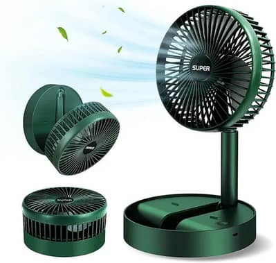Rechargeable Portable Mini Fan – Green | USB Cooling Fan