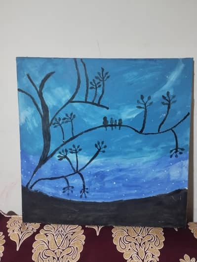 Original Handmade Acrylic Artwork – Cozy Wall Hanging Piece