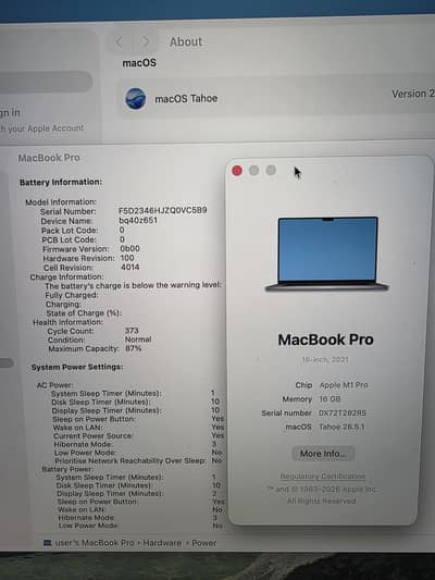 16" M1 PRO MACBOOK PRO 16GB 512GB