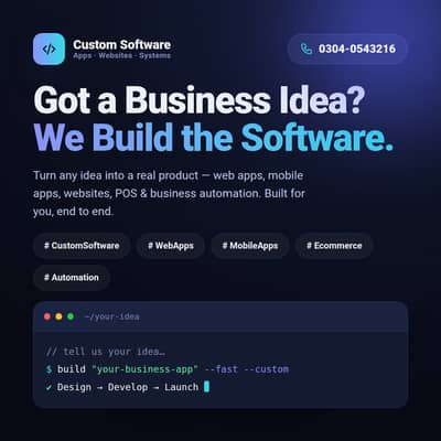 Custom Busines Web & Mobile website | E-commerce, POS, Retail