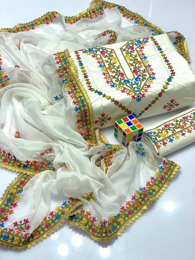off- white chicken karahi embroided