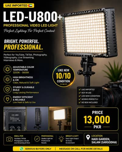 LED-U800+ Professional Video LED Light (UAE) | Like New |