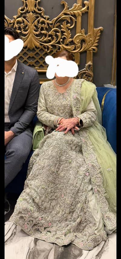 Walima Dress - Maxi Mint Green/ Pistachio color