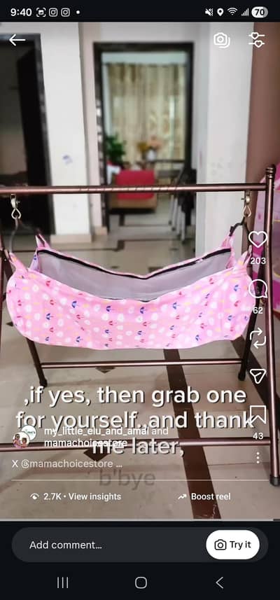Baby cradle swing - Help in long comfy sleep
