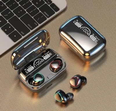M10 digital display earbuds black ABS sweat resistant