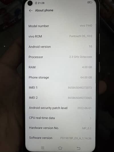 Vivo 1940 pta approved