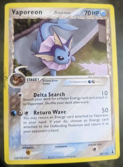 Vaporeon Ex Unseen Forces and Delta Species