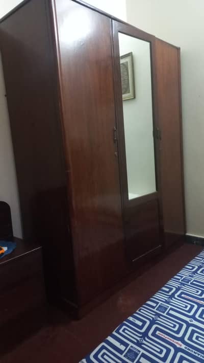 wooden triple wardrobe