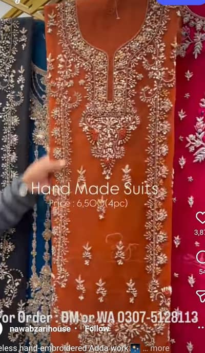 Handwork dabka work dress . partywear dress