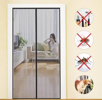 Black auto seal magnetic screen Door mesh curtain