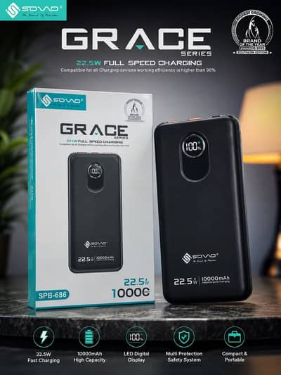 Original SOVO Grace Series 10000mAh 22.5W Fast Charging Power Bank 
