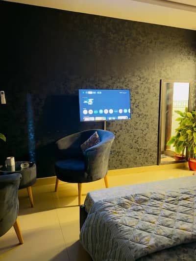 Per day, Daily & Weekly Basis, Studio fully furnished luxury apartment available for rent in Gulberg Greens Islamabad.
