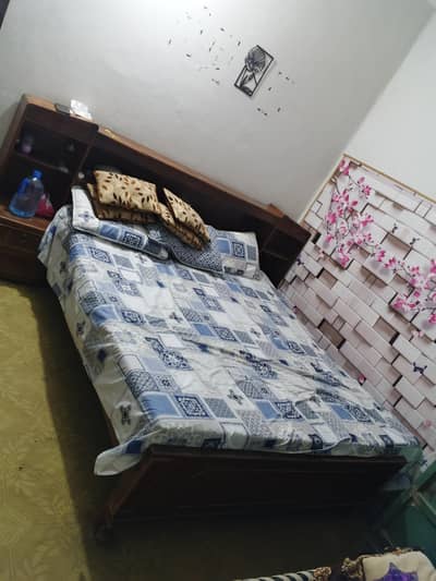 Wooden Double Bed for Sale – Good Condition