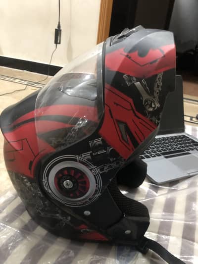 Vector Helmet. Both Open and Closed Faces and Built in Glasses