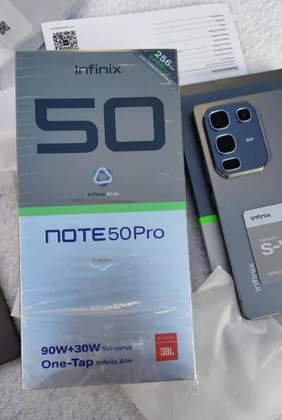 Infinix note 50 pro PTA approved with box 10/10 condition  water pack