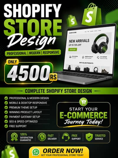  Professional Shopify Store Design – Only Rs. 4500