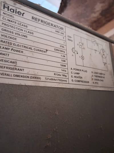Haier HRF-380 Double Door Refrigerator for Sale.