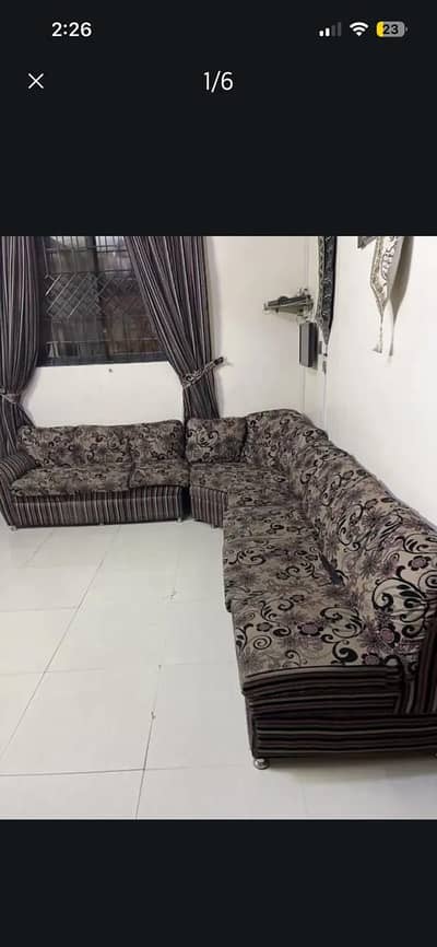 9 seater sofa set with curtains