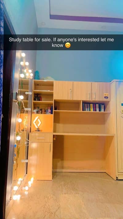 Modern Wooden Study Table with Storage – Good Condition