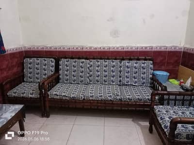 pure wood 5 seater sofa set