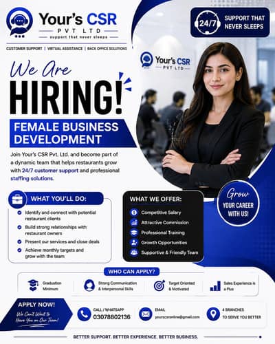 Female Required For BD