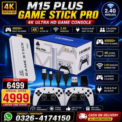 M15 PRO GAME STICK WITH 2 controllers 20000+ GAMES
