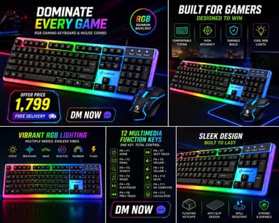 rgb lights keyboard 2in1 mouse storng product