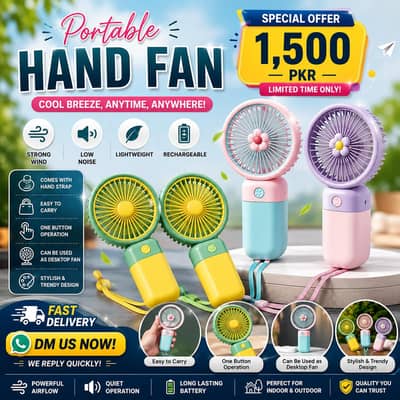 portable fan FAST charging free delivery