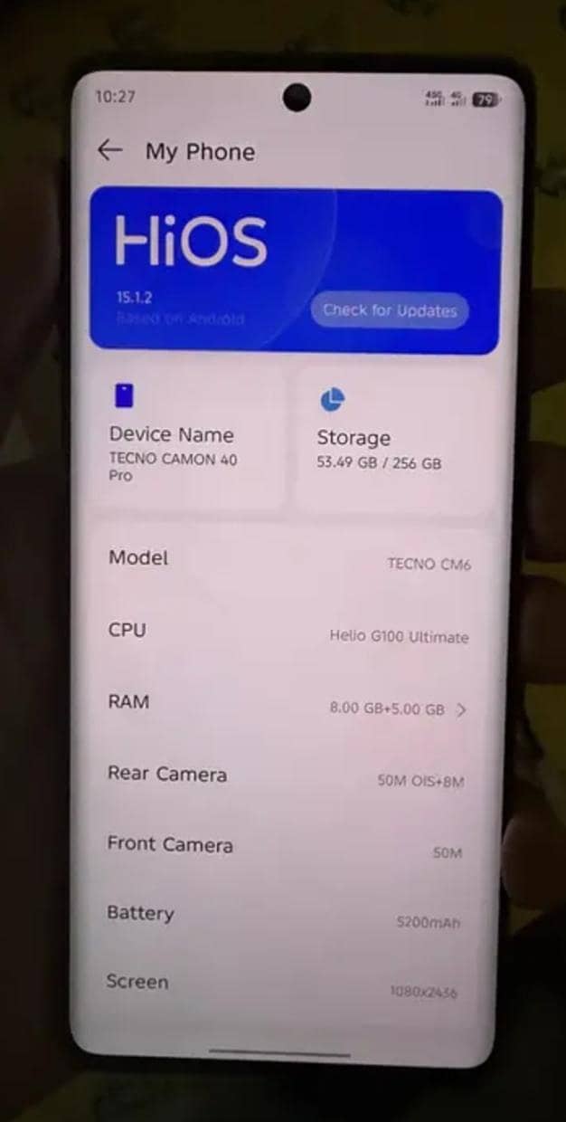 Tecno CAMON 40 Pro 1